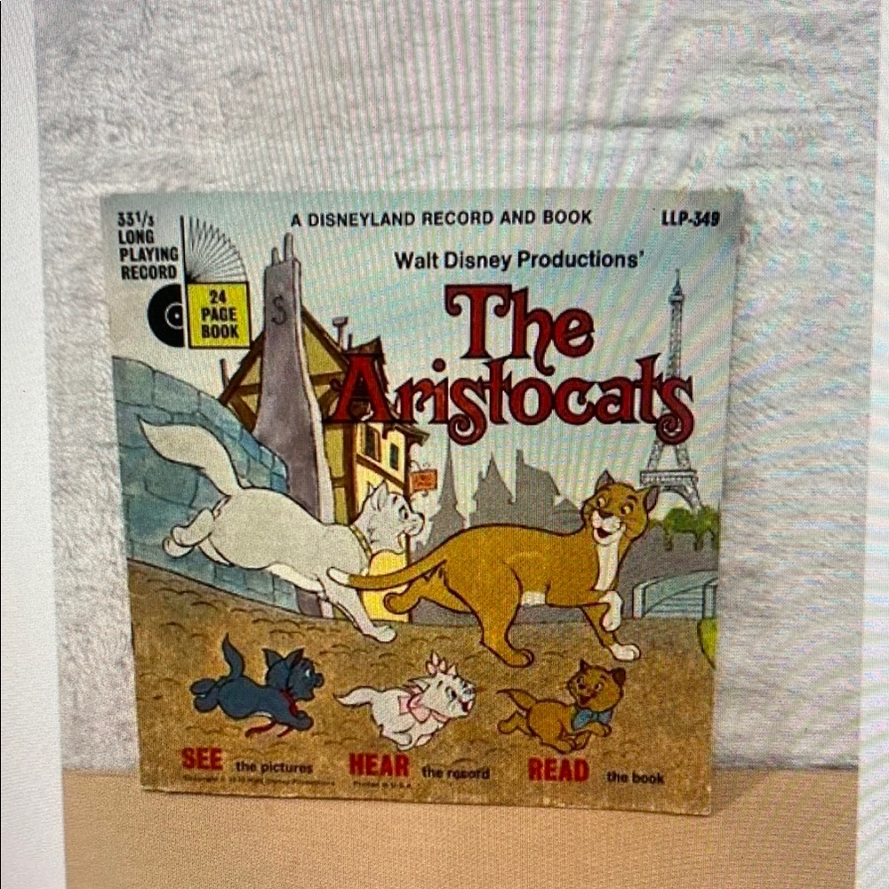 Vintage Disney Aristocats Read Along Book LLP-349 NO Record